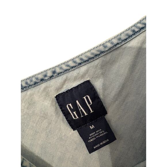 Gap Light Wash Midi Length Chambray Slip Dress M - Picture 8 of 8